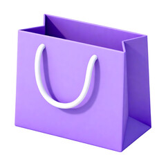 Purple Shopping Bag 3D Icon Transparent PNG