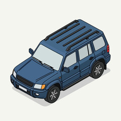 Blue SUV Vehicle Illustration Graphic Design. © Yaputera