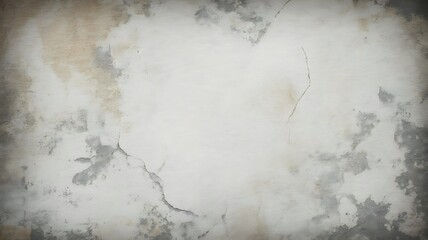 Distressed white wall with cracks and stains for background