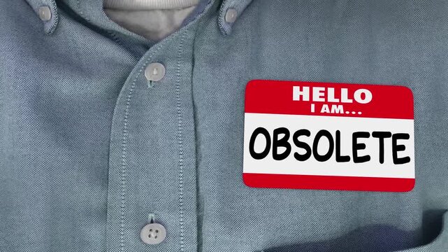 Hello I Am Obsolete Laid Off Fired Worker Employee Name Tag 3d Animation