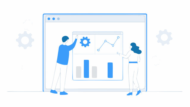 Team collaboration analyzing data and charts on a computer screen