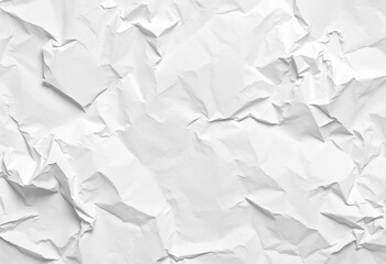 Obraz premium Close-up of crumpled white paper texture, showing creases and folds, pure, damaged