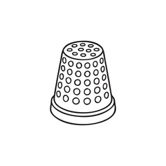 Thimble outline. Vector drawing. White background.
