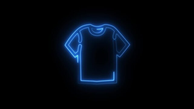 glowing T-shirt line icon. linear style sign for mobile concept and web design. Short sleeve t-shirt outline vector icon. Symbol, logo illustration, modern apparel icon set