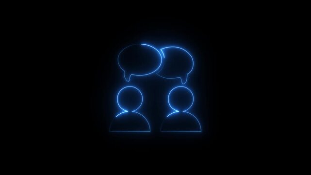 glowing Discussion, dispute icon. Line, glyph and filled outline colorful version, Forum chat outline and filled vector sign. Symbol, logo illustration, modern communication icon set