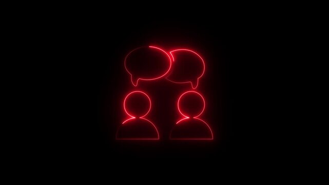glowing Discussion, dispute icon. Line, glyph and filled outline colorful version, Forum chat outline and filled vector sign. Symbol, logo illustration, modern communication icon set