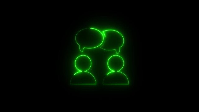 glowing Discussion, dispute icon. Line, glyph and filled outline colorful version, Forum chat outline and filled vector sign. Symbol, logo illustration, modern communication icon set