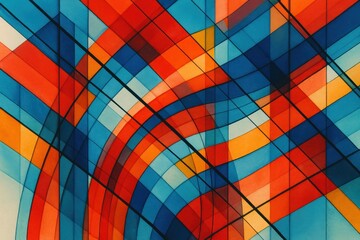 Fototapeta premium Dynamic abstract display urban gallery digital vivid colors view contemporary concept