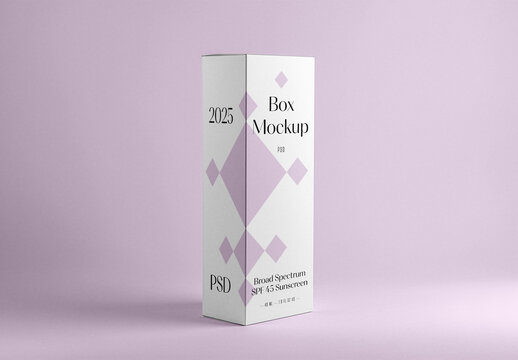 Front View Single Vertical Box Mockup