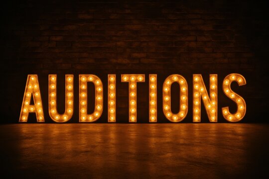 Exciting auditions event theatre stage lighting display dramatic view performing arts concept