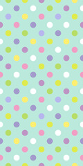 Polka Dot pattern, Colorful seamless texture.