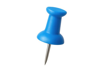Blue plastic pushpin displaying office stationery supply