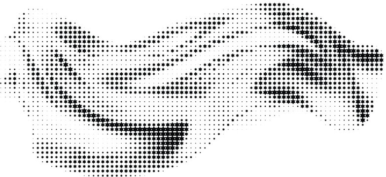 Abstract Halftone Dots Vector Illustration of Swirling Shape