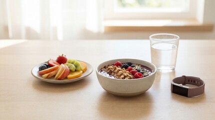 Healthy Breakfast Bowls with Fresh Fruit and Granola
