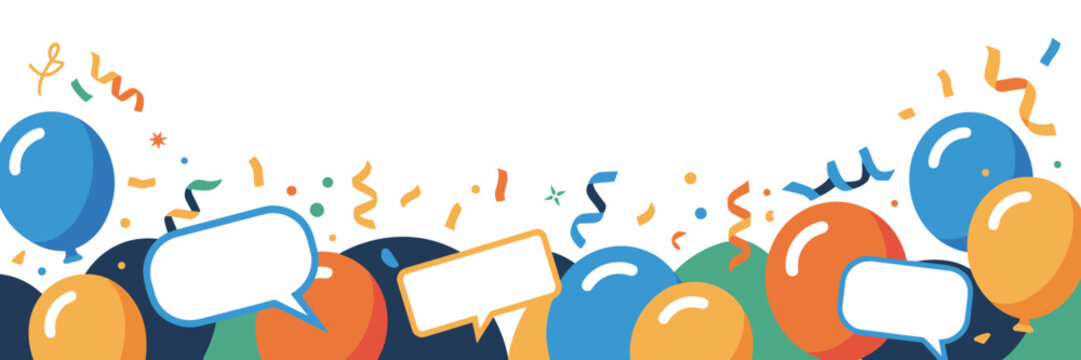 Business networking event icons with speech bubbles - Ideal for corporate mixers, LinkedIn header graphics, or professional meetups.