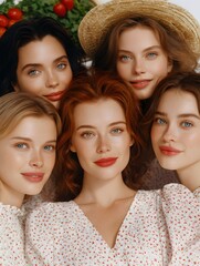 Fototapeta premium Friends celebrate Galentines Day with laughter and joy