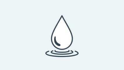 Fototapeta premium Simple illustration of a clean water droplet creating ripples on a calm surface a symbol of purity