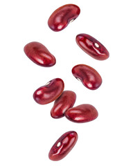 Falling Red Kidney Beans Isolated on a Dark Void