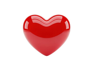 Obraz premium A glossy vibrant red heart illustration perfect for designs on transparent background