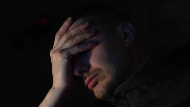A sad man sits alone.
Peace and quiet.
A calm man is sad.
A moody guy is lost in thought.