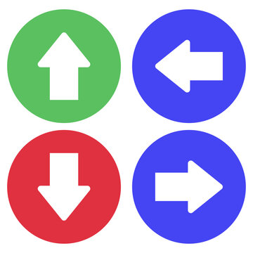 Up Down Right Left Arrows in Circles