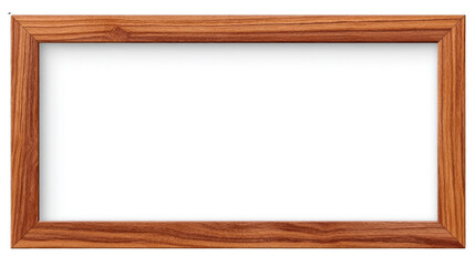 Obraz premium Wooden frame empty rectangular isolated brown natural blank border horizontal simple clean copy space decorative classic smooth elegant interior wall design template mockup minimalist modern art