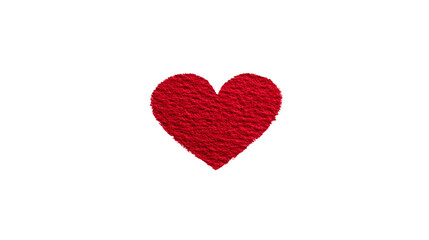 Fototapeta premium Red heart felt texture isolated on transparent background symbolizing love romance affection and warmth perfect for Valentine Day crafts or greeting card design