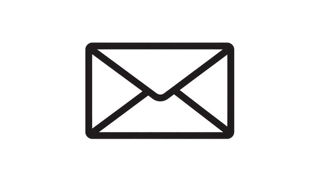 Envelope mail message letter icon communication outline black simple isolated symbol postal correspondence graphic minimal design transparency background flat vector illustration email send