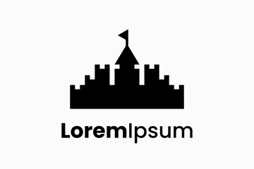 Fototapeta premium Medieval castle and knight fortress vector ancient royal logo 