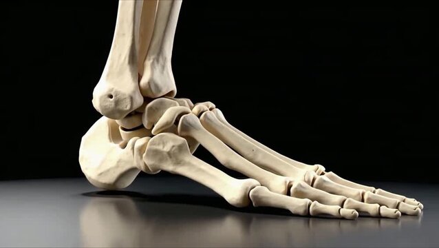 Detailed Anatomy of Foot: A close-up view provides a comprehensive look at the intricate skeletal structure of a foot, with each bone meticulously displayed.