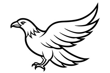 Fototapeta premium Eagle line art victor art white background
