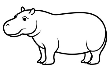 Fototapeta premium Hippopotamus line art victor art white background svg