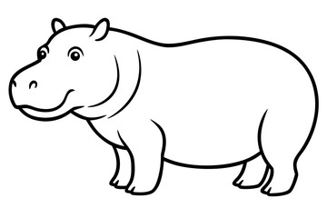Obraz premium Hippopotamus line art victor art white background svg