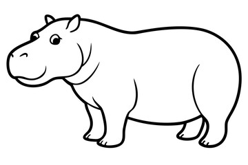 Fototapeta premium Hippopotamus line art victor art white background svg