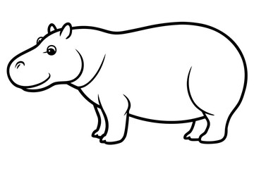 Obraz premium Hippopotamus line art victor art white background svg
