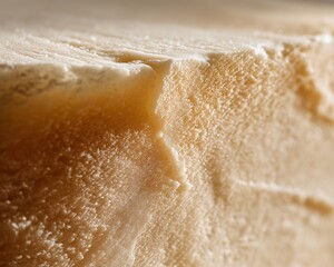 Close-up texture of creamy, soft wax, highlighting its smooth yet slightly malleable surface and warm, off-white color