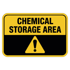 Chemical Storage Area Warning Sign Isolated on White Background