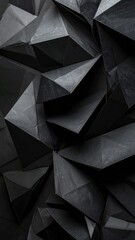 Fototapeta premium A Close-up View of Complex Black Origami or Paper Folding Sculpture