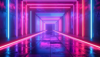 Neon Tunnel - A Vibrant Journey Through Light and Color.