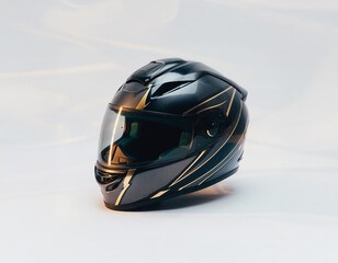 Fototapeta premium Premium Dark Gold Headgear Concept with Luxurious Racing Expression and Depth