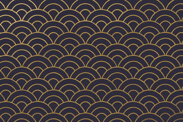 Pattern of golden waves on a dark surface that creates a distinct visual effect for design use