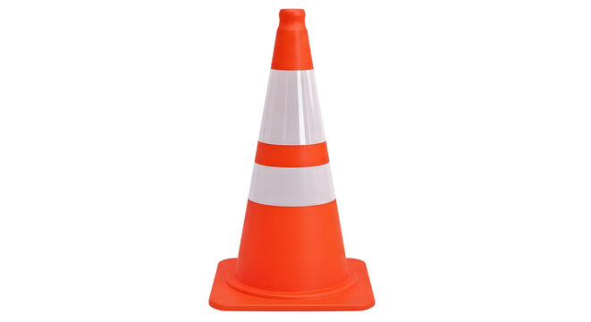 Traffic cone on black background