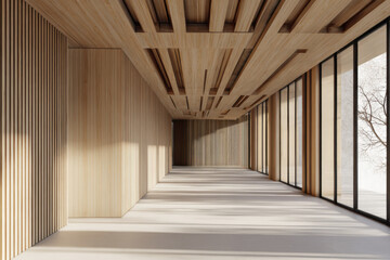 Minimalistic Interior Design of a Wooden-Walled Light Room