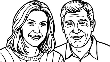 Very beautiful lifestyle portrait of a confident couple in their forties sitting side by side, reflecting emotional stability, trust, and deep connection, capturing mature love and shared life experie