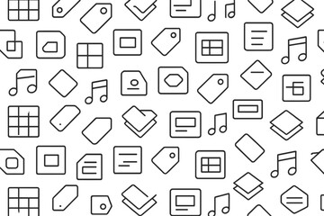 Obraz premium Lines and shapes create a pattern of symbols in a repeated design suitable for backgrounds or graphics in creative projects