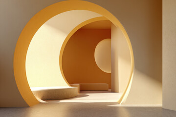 Abstract Modern Interior Design of a Bedroom