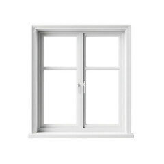 White window frame isolated on transparent background