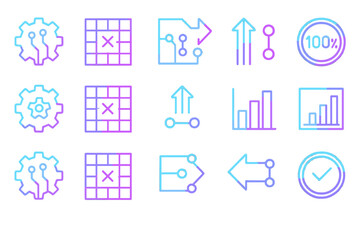 Fototapeta premium Design elements show various icons related to data visualization and technology trends for digital graphics