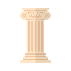 Classical Architecture Column Vector Illustration in Flat Style