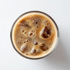Top view cup of freshly brewed coffee